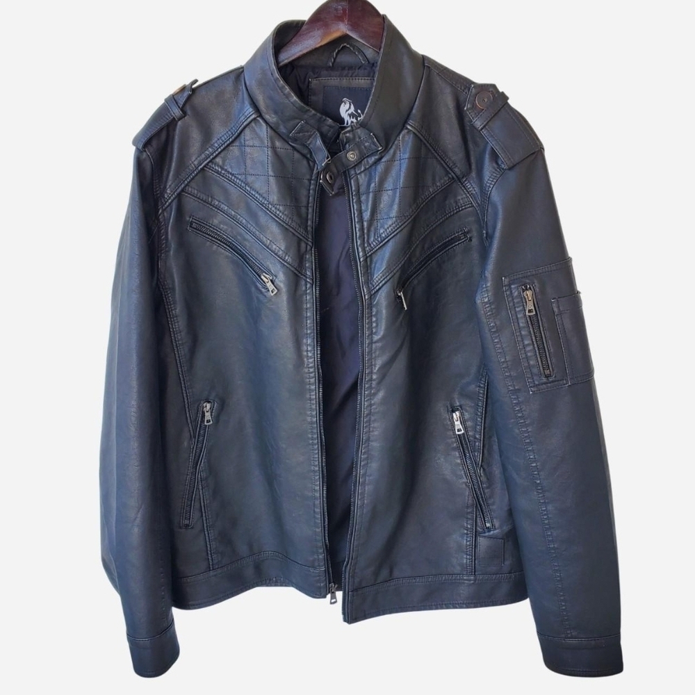 Men's Black Leather Motorcycle Jacket